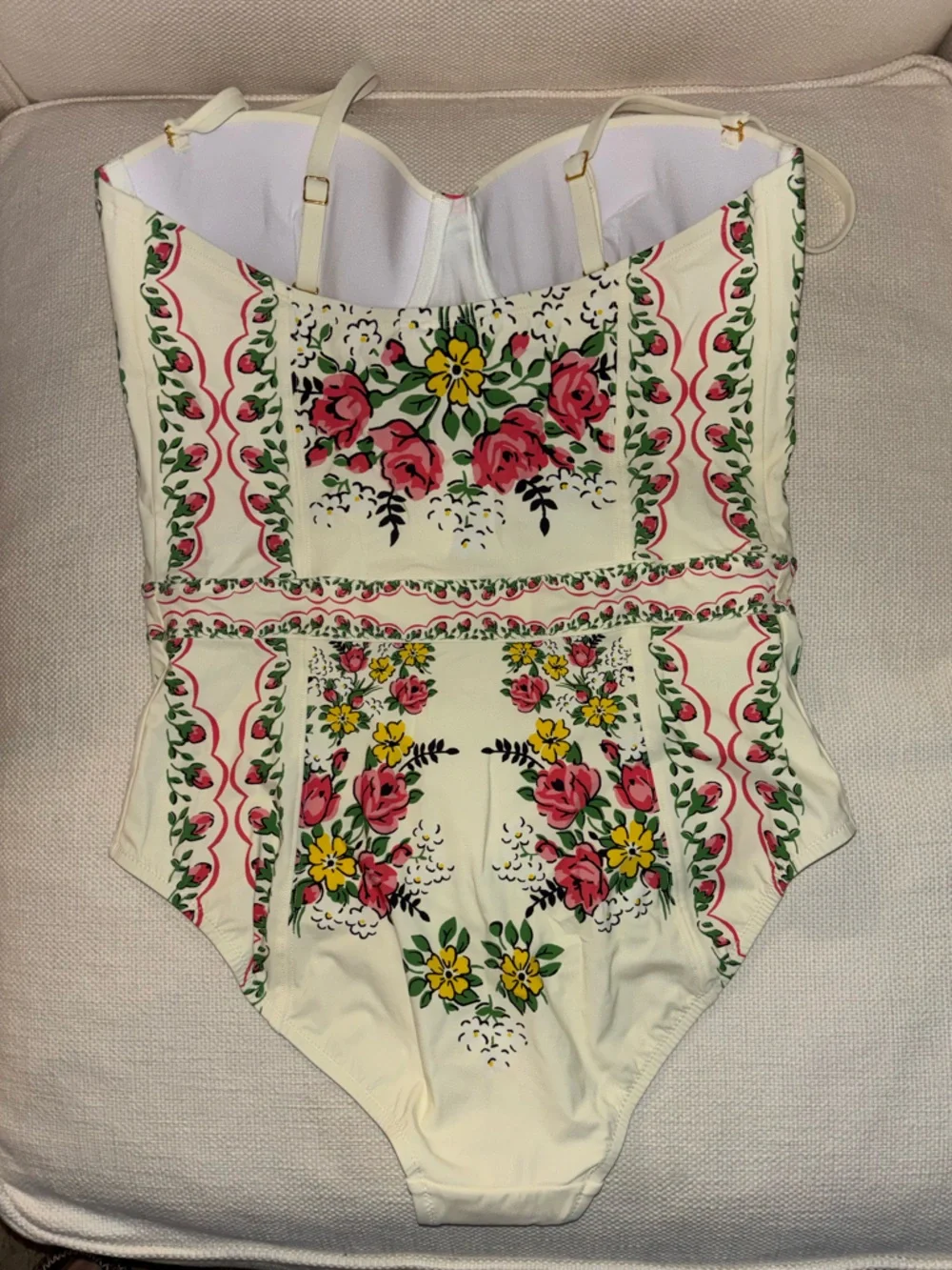 NWT Tory Burch White Floral One-Piece Swimsuit - Picture 3 of 4